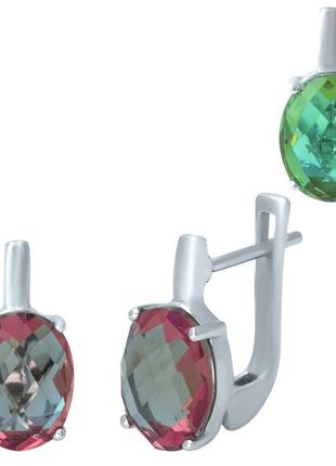 Срібні сережки з султанить султанітом 5.085ct (1951156)