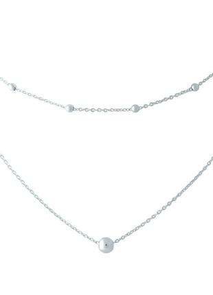Серебряное колье без камней (450-500мм размер) 1953136