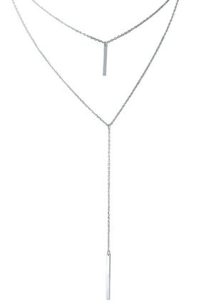 Серебряное колье без камней (440-480/450-500 мм размеры) 1952856