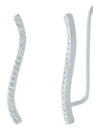 Серебряные серьги с фианитами (1956069)