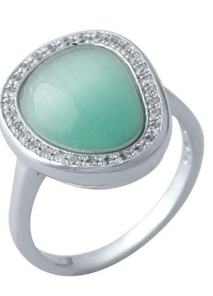 Срібне кільце з котячим оком (18 см розмір) 1977101