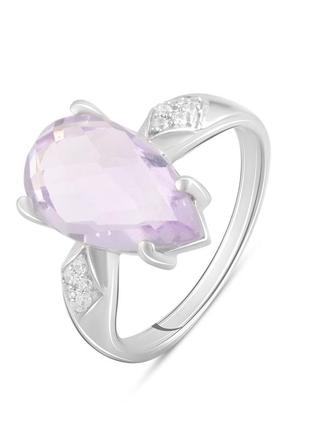 Срібне кільце з натуральним аметистом 4.718ct (17/18.5 см розміри) 1966013