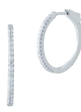 Серебряные серьги с фианитами (1977828)