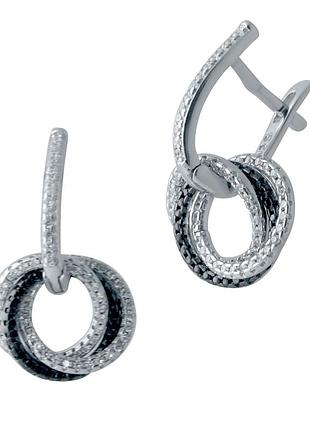 Срібні сережки з фіанітами (1976272)