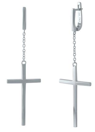 Срібні сережки без каменів (1973370)