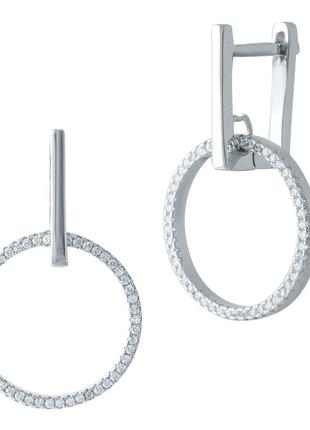 Серебряные серьги с фианитами (1976159)