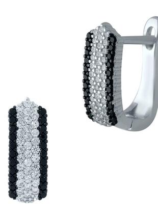 Серебряные серьги с фианитами (1976081)