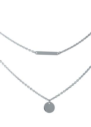 Срібне кольє без каменів (400-450/500 мм розміри) 1965160