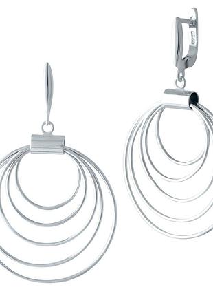 Серебряные серьги без камней (1982235)