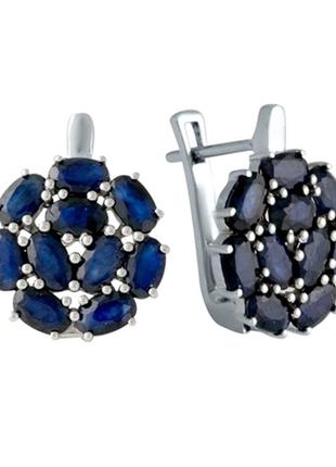 Серебряные серьги с натуральным сапфиром 6.05ct (1987292)