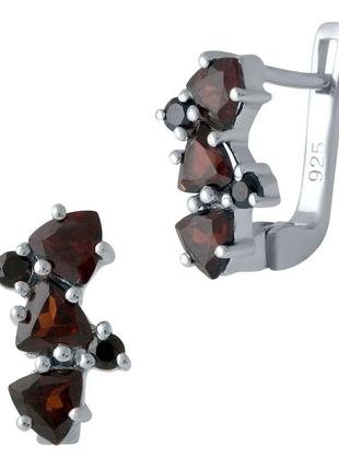 Серебряные серьги с натуральным гранатом 1.869ct (1988862)