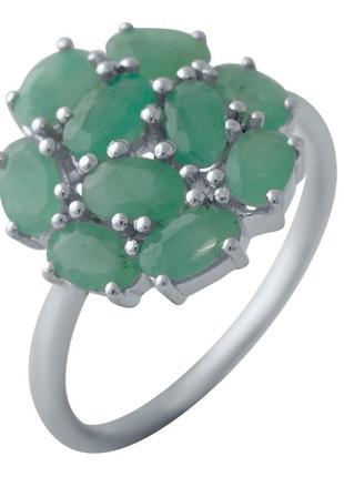 Серебряное кольцо с натуральным изумрудом 2.35ct (18см размер) 1988206