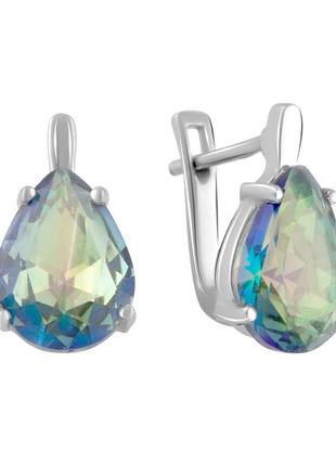 Серебряные серьги с мистик топазом 6.075ct (1989692)