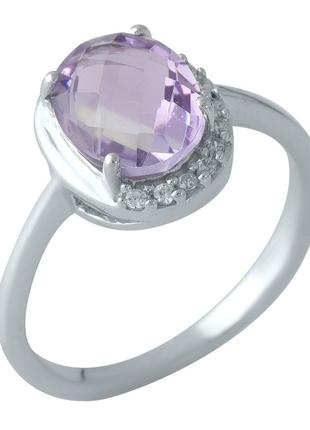 Срібне кільце з натуральним аметистом 2.188ct (18 см розмір) 1996287