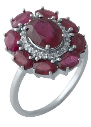 Серебряное кольцо с натуральным рубином 4.383ct (18.5/19 см размеры) 2009948