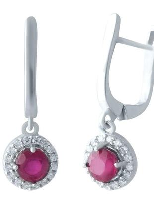 Серебряные серьги с натуральным рубином 2.146ct (2021544)