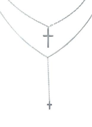 Срібне кольє без каменів (400-430/57-60 мм розміри) 2022138