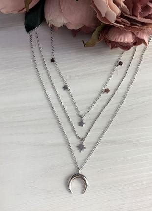 Срібне кольє без каменів (400-430/400-450 мм розміри) 2022152