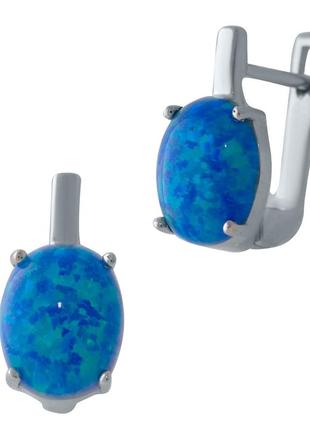 Срібні сережки з опалом 2.04ct (2024125)