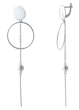 Серебряные серьги без камней (2032960)