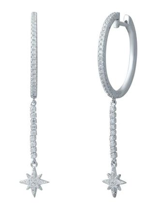 Серебряные серьги с фианитами (2032021)