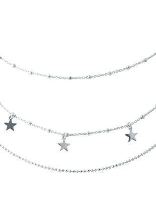 Серебряное колье без камней (450-500мм размер) 2006060