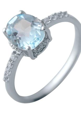 Серебряное кольцо с натуральным топазом 2.18ct (18см размер) 2042808