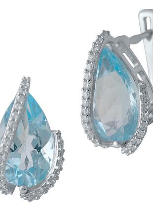 Серебряные серьги с натуральным топазом 11.607ct (2042594)