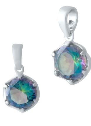 Серебряная подвеска с мистик топазом 2.13ct (2043539)