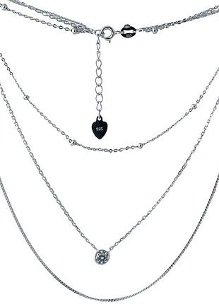 Срібне кольє з фіанітами (480 мм розмір) 2005780