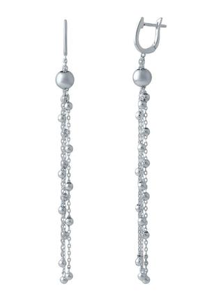 Серебряные серьги без камней (2005506)