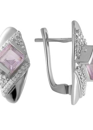 Серебряные серьги с натуральным аметистом 2.18ct (2048862)