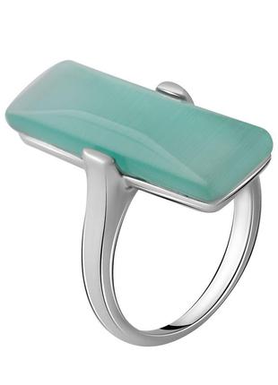 Серебряное кольцо с кошачьим глазом (18см размер) 2053941