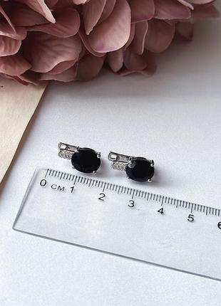 Серебряные серьги с натуральным сапфиром 6.267ct (2063278)8 фото