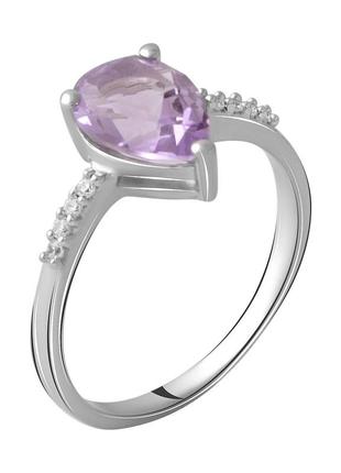 Срібне кільце з натуральним аметистом 1.688ct (17/17.5 см розміри) 2060598