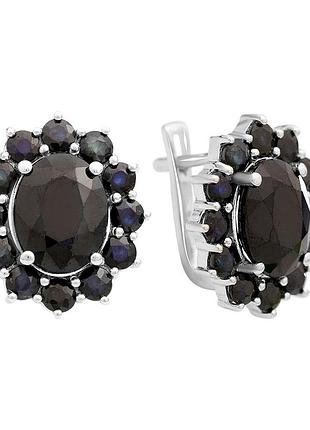 Серебряные серьги с натуральным сапфиром 10.342ct (2068723)