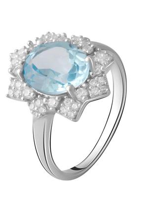 Серебряное кольцо с натуральным топазом 2.621ct (18см размер) 2065364