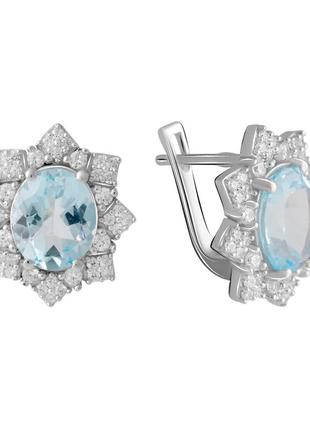 Серебряные серьги с натуральным топазом 4.164ct (2065371)