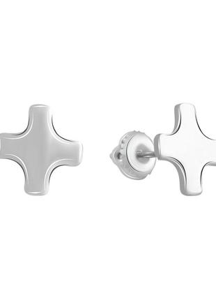 Серебряные серьги без камней (2073697)