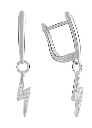 Серебряные серьги с фианитами (2072959)