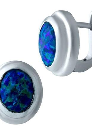 Срібні сережки з опалом 2.2ct (1921449)