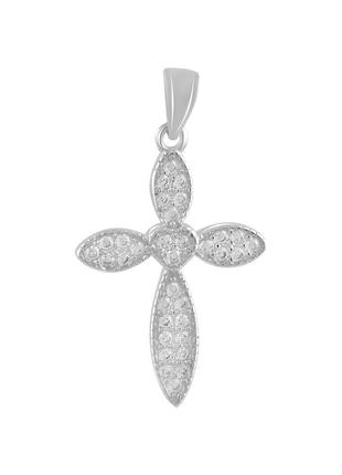 Срібний хрестик із фіанітами (2080763)