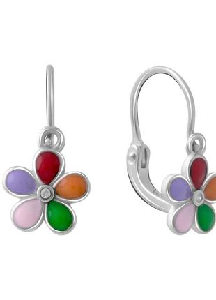 Серебряные серьги с емаллю (2081937)