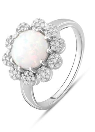 Серебряное кольцо с опалом 0.925ct (17.5см размер) 2084426