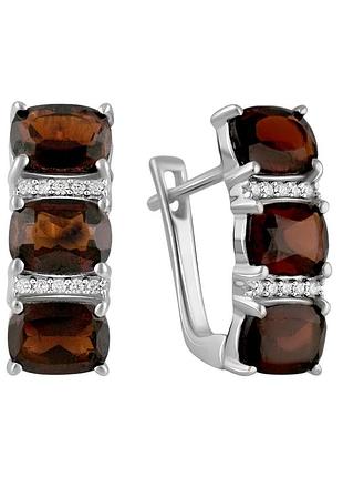 Серебряные серьги с натуральным гранатом 6.663ct (2090830)