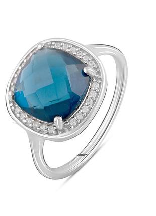 Серебряное кольцо с топазом лондон блю 3.534ct (18см размер) 2091851