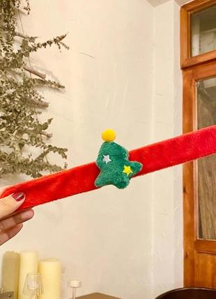 Праздничный браслет заколка украшение елка