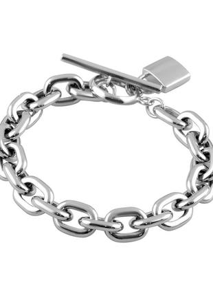 Серебряный браслет без камней (18см размер) 2096559