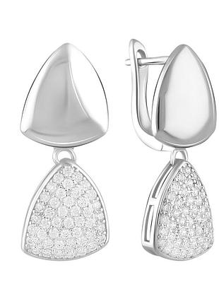 Серебряные серьги с фианитами (2096542)