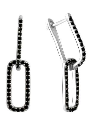 Срібні сережки з фіанітами (2096566)